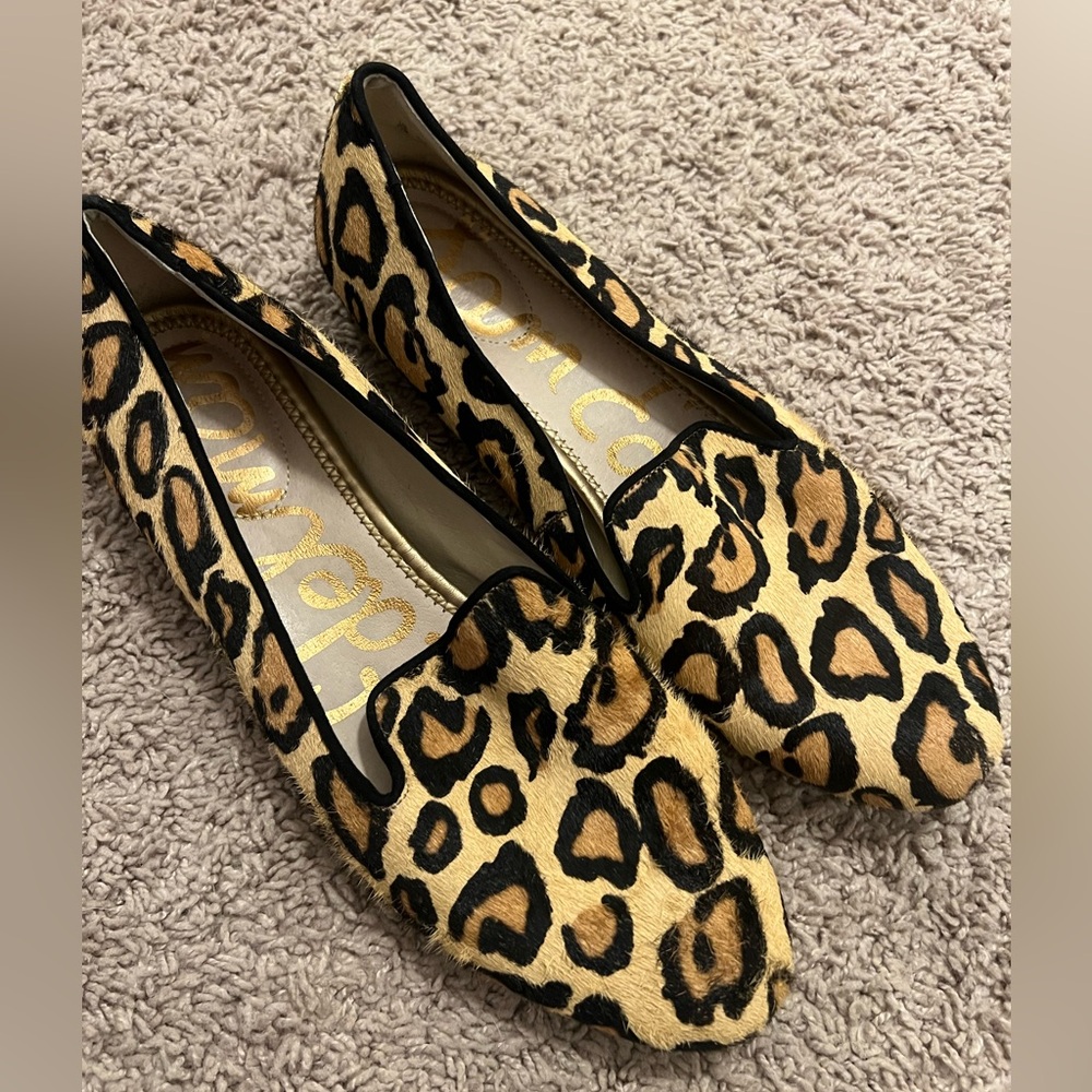 SAM EDELMAN | Leopard Print Fur Loafers Size 10